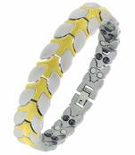 Energy Jewellery Golden Magnetic Therapy Double Tone Plating Metal Chain Bracelet For Men/Women