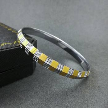 Gold Plated Silver & Gold Brass Kada For Men/Boys 3
