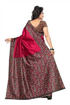 Multicolor printed art silk Combo saree with blouse Pack Of - 3 6
