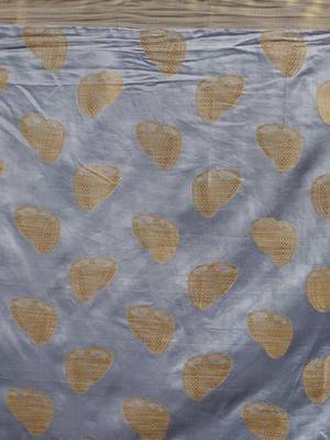 Grey woven faux kanjivaram silk saree with blouse 4