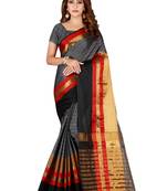 Grey woven cotton silk saree with blouse