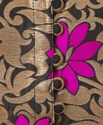 Pink printed polyester top with dhoti for girls 5