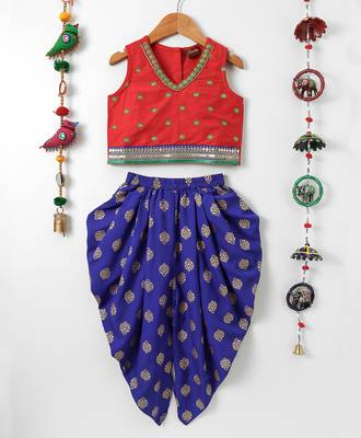 Red printed polyester kids-tops 1