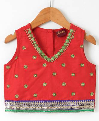 Red printed polyester kids-tops 2