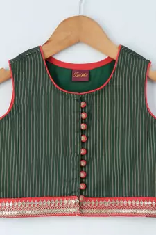 Red printed polyester kids-tops