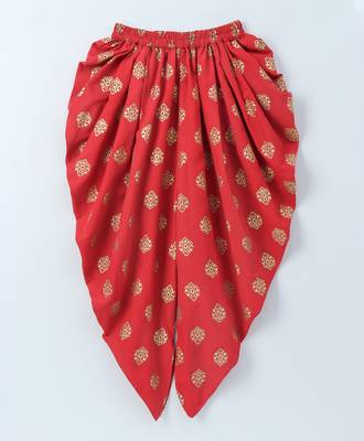 Red printed polyester kids-tops 3