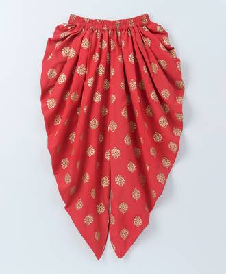 Red printed polyester kids-tops 5