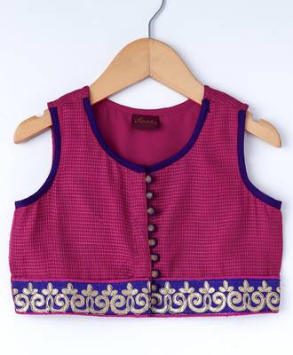 Blue printed polyester kids-tops 2