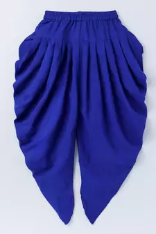 Blue printed polyester kids-tops
