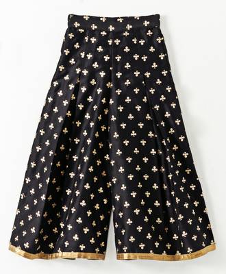 Black printed polyester kids-tops 3