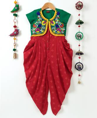 Red printed polyester kids-tops 1
