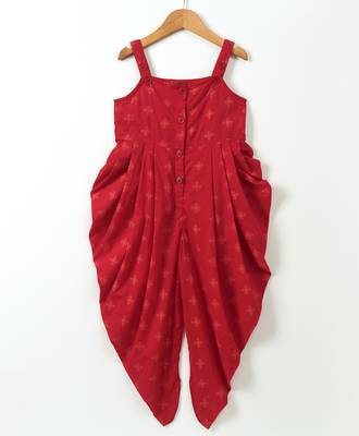 Red printed polyester kids-tops 3