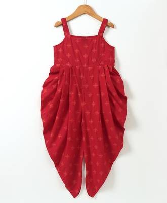 Red printed polyester kids-tops 5