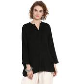 Black plain rayon tops