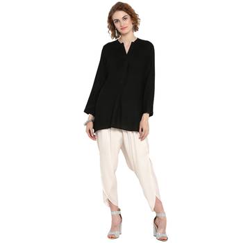 Black plain rayon tops 5