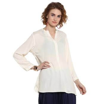 Off-white plain rayon tops 1