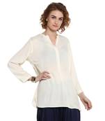 Off-white plain rayon tops