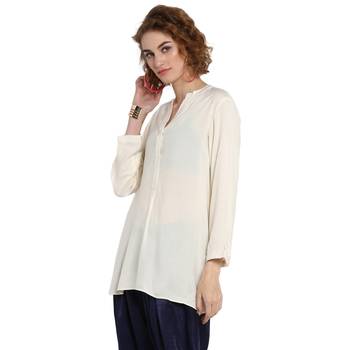 Off-white plain rayon tops 3