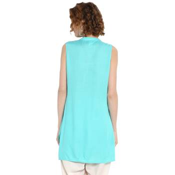 Aqua-blue plain rayon tops 2