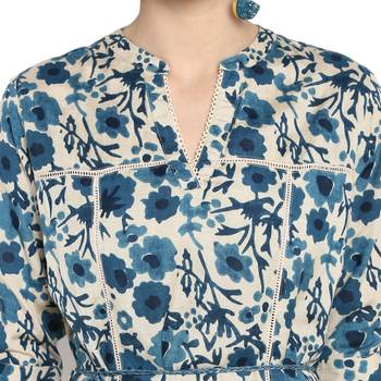 Navy-blue printed rayon tops 4
