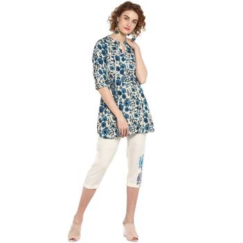 Navy-blue printed rayon tops 5