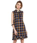 Yellow printed denim tops