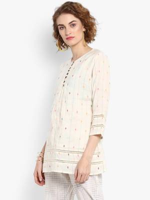Off-white printed cotton tops 3