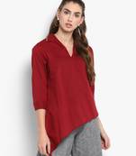Red plain cotton tops