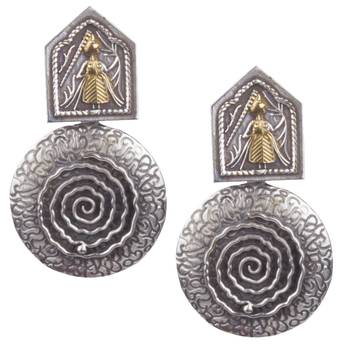 Angetic Ancient  Look Oxidised Silver Earrings For Women & Girls 1