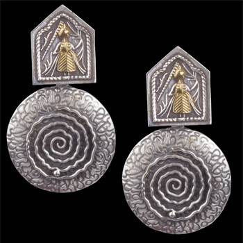 Angetic Ancient  Look Oxidised Silver Earrings For Women & Girls 2