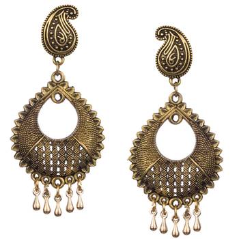 Bewitching Gold Plated Golden Beads Dangling Earring For Women & Girls 1