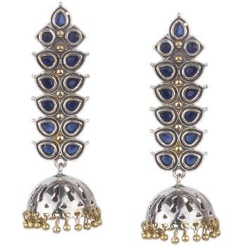 Divine Oxidised Silver Beaded Earring For Women & Girls 1