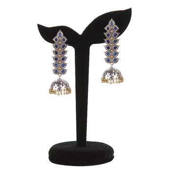 Divine Oxidised Silver Beaded Earring For Women & Girls 3