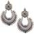 Appealing Oxidised Silver Green Beaded Earring  For Women & Girl