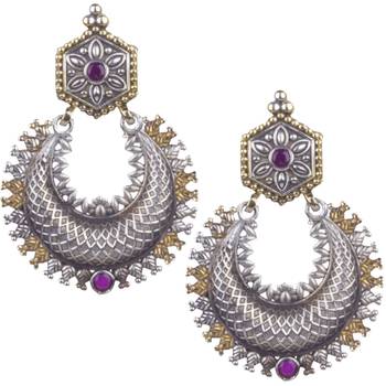 Appealing Oxidised Silver Pink Beaded Earring  For Women & Girl 1