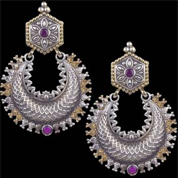 Appealing Oxidised Silver Pink Beaded Earring  For Women & Girl 2