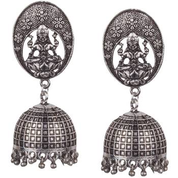 Silver Plated Mahalakshmi Handmade  Brass Jhumki Earring For Woman 1