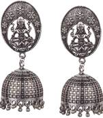 Silver Plated Mahalakshmi Handmade  Brass Jhumki Earring For Woman