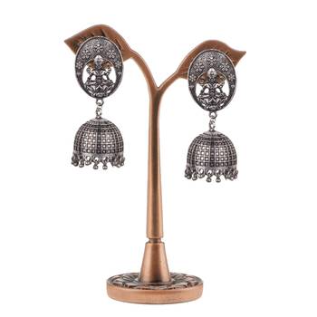 Silver Plated Mahalakshmi Handmade  Brass Jhumki Earring For Woman 3