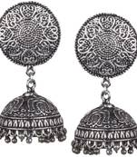 Handmade Designer Traditional Oxidised Silver Plated   For Brass Jhumki Earring