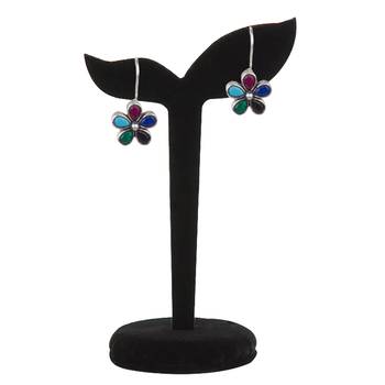 Stunning Oxidised Silver Multicolour Beaded  Brass Earring For Women & Girls 3