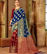 Red Woven Art Silk Saree With Blouse