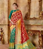 Green Woven Art Silk Saree With Blouse