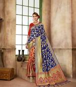 Orange Woven Art Silk Saree With Blouse