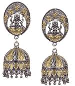Silver Plated Mahalakshmi Handmade  Brass Jhumki Earring For Woman