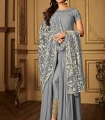 Grey cord georgette salwar