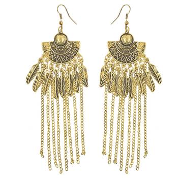 Oxidized Gold Plated Corrode Collection Earrings In Vintage Finish Alloy Dangle Earring For Girl/Women 1
