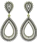 Oxidized Gold Plated Corrode Collection Earrings In Vintage Finish Alloy Dangle Earring For Girl/Women