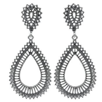 Oxidised Silver Earrings Alloy Chandbali Earring Alloy Dangle Earring For Girls And Women 1