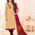 Beige Embroidered Cotton Salwar